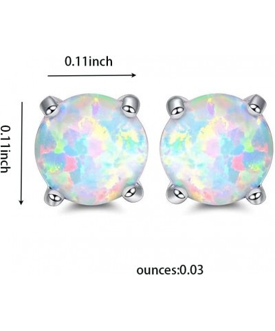 Multi Colors fire Opal Stud Earrings Birthstone Earrings For Women Trendy new Earrings Color/0.11 in $6.00 Earrings