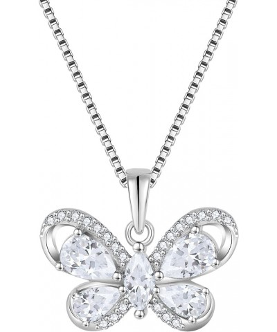 Butterfly Necklace for Women 925 Sterling Silver Birthstone Butterfly Pendant for Jewelry Gifts 04-diamond-Apr $28.60 Necklaces