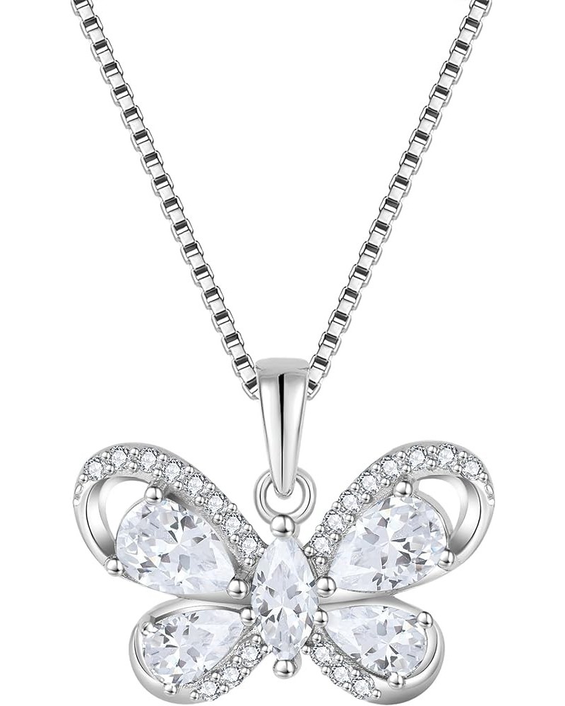 Butterfly Necklace for Women 925 Sterling Silver Birthstone Butterfly Pendant for Jewelry Gifts 04-diamond-Apr $28.60 Necklaces