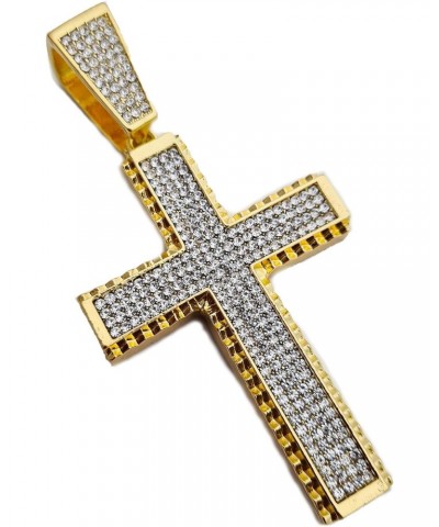 HIP HOP ICED LAB DIAMOND GOLD PLATED LARGE HOLY CROSS BLING CHARM PENDANT $13.33 Necklaces