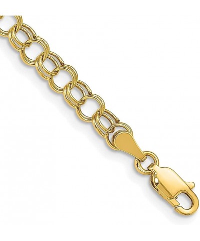 10k Yellow Gold Double Link Chain Charm Bracelet Fine Jewelry For Women Gifts For Her $82.10 Bracelets