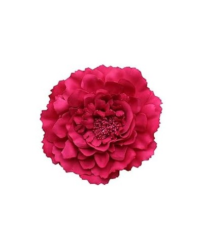 Women's Bohemia Peony Flowers Hairpin Hair Clip Flower Brooch (Royal Blue 1) Dark Fuchsia 1 $6.95 Brooches & Pins