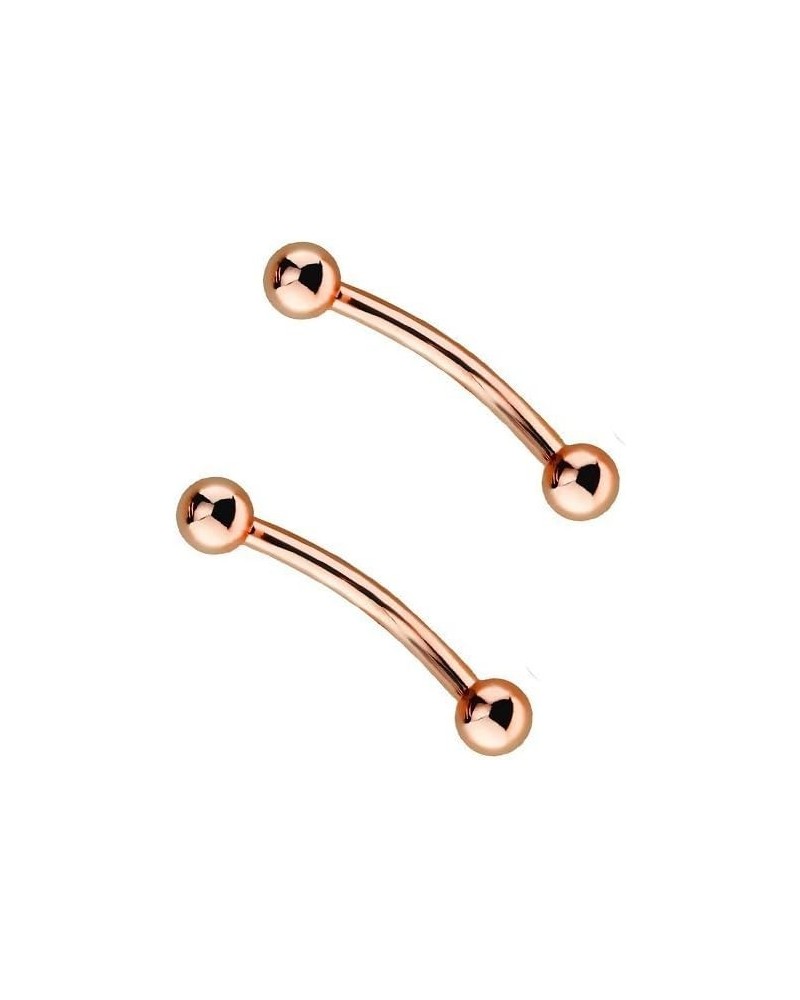 Pair of Snake Eyes 16G Tongue Barbell Surgical Steel Anodized - 4 Colors Rose Gold IP $7.65 Body Jewelry