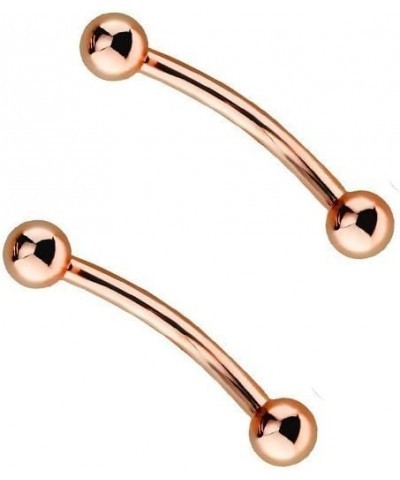 Pair of Snake Eyes 16G Tongue Barbell Surgical Steel Anodized - 4 Colors Rose Gold IP $7.65 Body Jewelry