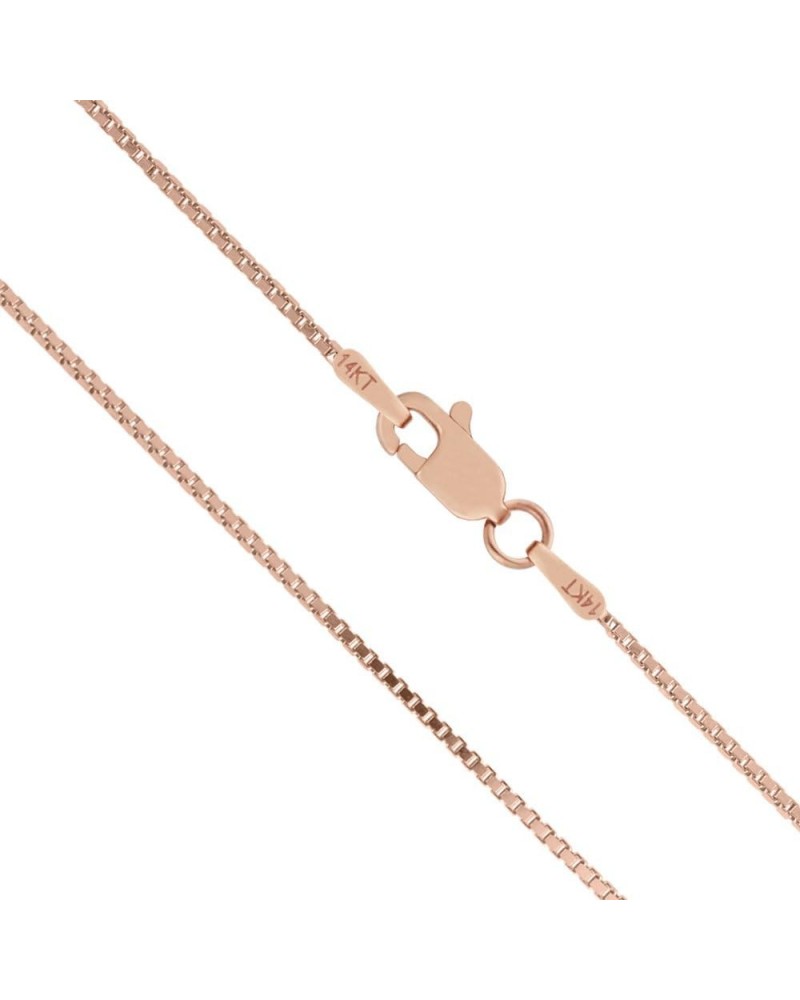 14K Real Solid Rose Gold 0.5mm or 1mm Box Chain Necklace, 16" - 24 1mm - 22 Inches $60.79 Necklaces