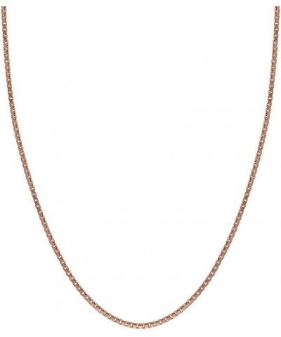 14K Real Solid Rose Gold 0.5mm or 1mm Box Chain Necklace, 16" - 24 1mm - 22 Inches $60.79 Necklaces