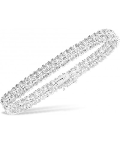 2 Carat Diamond Bracelet for Women Sterling Silver 14k White Gold Tennis Link 7 7.5 8 inch 8.5 Inches $76.56 Bracelets