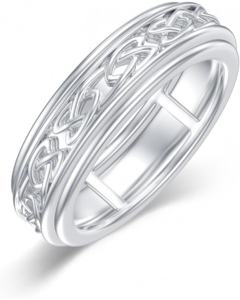 Celtic Anxiety Ring 925 Sterling Silver Spinner Ring Fidget Ring Relieving Stress Ring Celtic Jewelry Birthday Gifts for Wome...