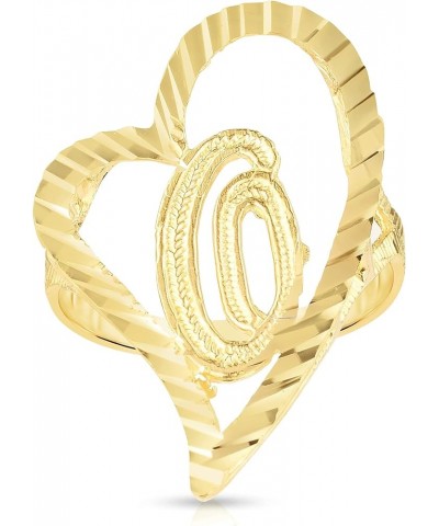 10k Yellow Gold Small Medium or Large A-Z Cursive initial Letter Heart Ring O-Medium $83.48 Others