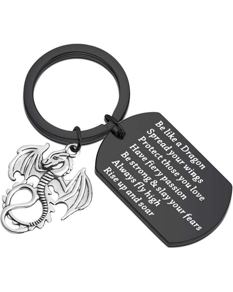 Dragon Keychain Be Like A Dragon Strength Jewelry Dragon Themed Gift Be Like Dragon Keychain Black $9.00 Others