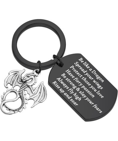 Dragon Keychain Be Like A Dragon Strength Jewelry Dragon Themed Gift Be Like Dragon Keychain Black $9.00 Others