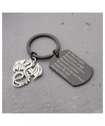 Dragon Keychain Be Like A Dragon Strength Jewelry Dragon Themed Gift Be Like Dragon Keychain Black $9.00 Others