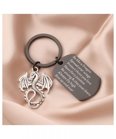 Dragon Keychain Be Like A Dragon Strength Jewelry Dragon Themed Gift Be Like Dragon Keychain Black $9.00 Others