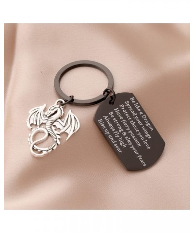 Dragon Keychain Be Like A Dragon Strength Jewelry Dragon Themed Gift Be Like Dragon Keychain Black $9.00 Others