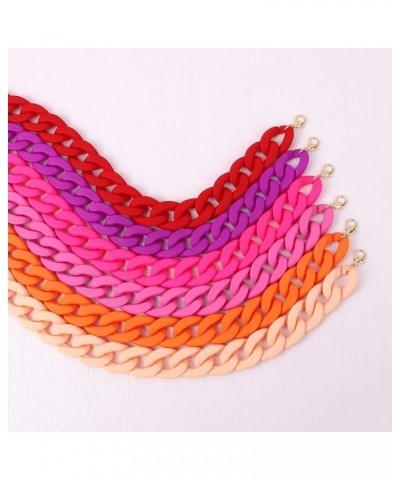 Colorful Acrylic Chain Choker Necklaces For Women Statement Matte Resin Wide Chain Collar Neck Jewelry AM69A (Neon Yellow) Cl...