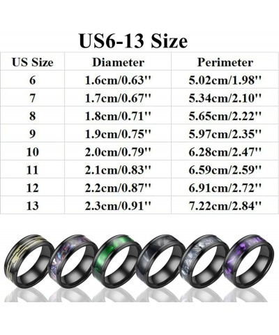 Fashion Stainless Steel Anxiety Ring for Women and Men Size 6-13 Width 8mm 6 Colors Exquisite Ring Blue,Purple,Rainbow,Rose G...