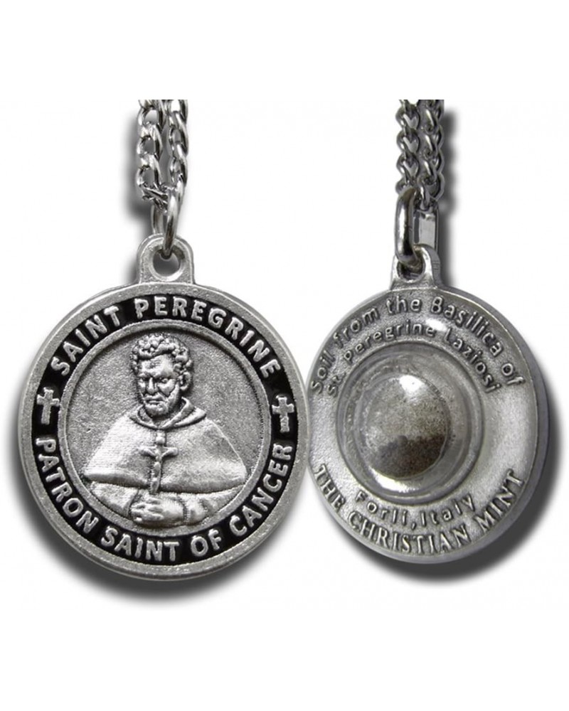 St Peregrine Patron Saint of Cancer Medal w/Capsule of St Peregrine Soil (Women's 3/4-inch diameter) Men's 1-inch diameter $1...