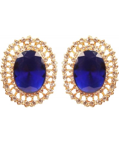 Indian Bollywood Artistic large stud designer Earrings jewelry in Gold or Silver Tone For Women. D559 Blue $11.59 Earrings