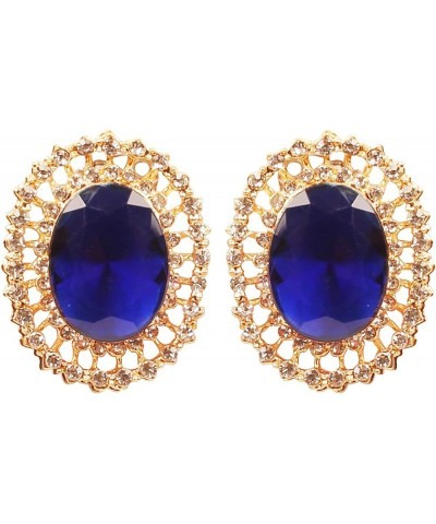 Indian Bollywood Artistic large stud designer Earrings jewelry in Gold or Silver Tone For Women. D559 Blue $11.59 Earrings