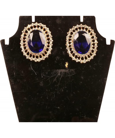 Indian Bollywood Artistic large stud designer Earrings jewelry in Gold or Silver Tone For Women. D559 Blue $11.59 Earrings