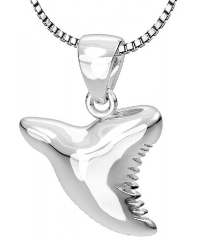 And Gems Ladies 925 Sterling Silver Shark Tooth Aquatic Charm Pendant Necklace, 18in to 24in 24in, 1.5mm Box Chain $26.94 Nec...