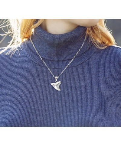 And Gems Ladies 925 Sterling Silver Shark Tooth Aquatic Charm Pendant Necklace, 18in to 24in 24in, 1.5mm Box Chain $26.94 Nec...