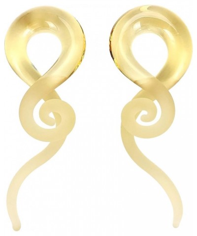 Glass Spiral Plugs 2pcs Ear Twist Gauges Tapers Stretchers Expander Body Piercing Gauges 4g 2g 0g 00g Yellow 4g(5mm) $6.50 Bo...