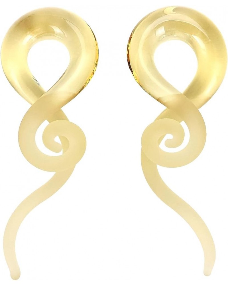 Glass Spiral Plugs 2pcs Ear Twist Gauges Tapers Stretchers Expander Body Piercing Gauges 4g 2g 0g 00g Yellow 4g(5mm) $6.50 Bo...