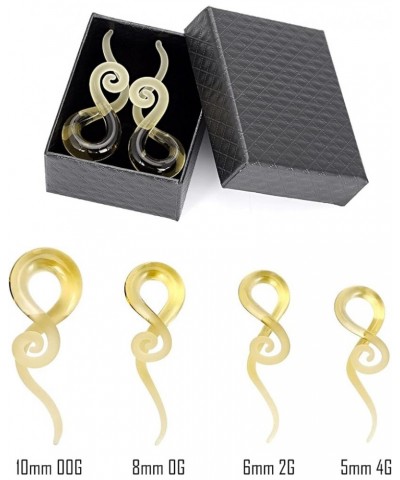 Glass Spiral Plugs 2pcs Ear Twist Gauges Tapers Stretchers Expander Body Piercing Gauges 4g 2g 0g 00g Yellow 4g(5mm) $6.50 Bo...