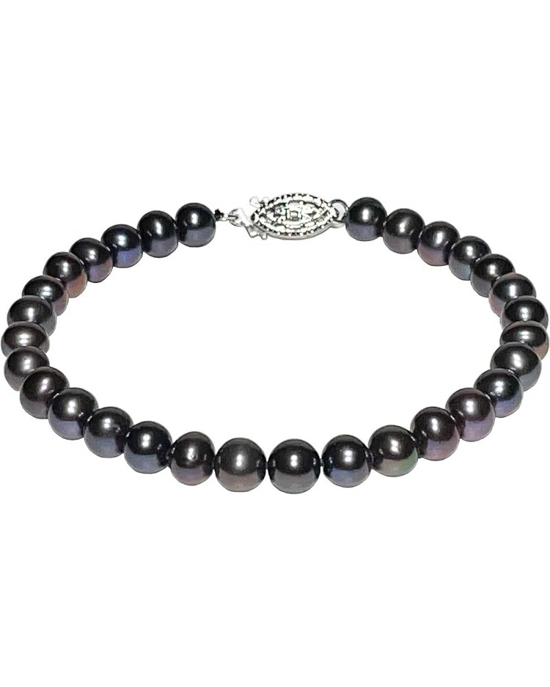 6-9mm Black Freshwater Cultured Pearl Bracelet for Women 6-8 Inch Silver Clasps AA Quality 7.0 Inches 7-8mm $29.84 Bracelets