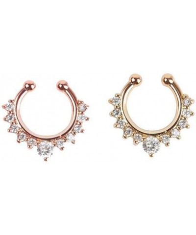 2 Piece Clip on Jewelry Creative Fake Septum Clicker Nose Ring $5.30 Body Jewelry