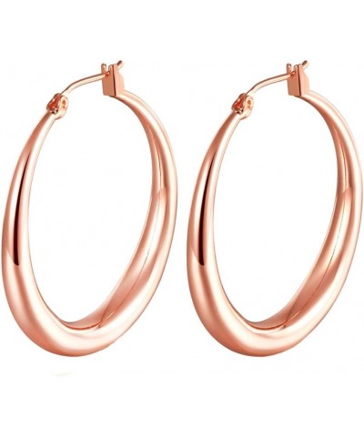 Hoop Earrings, 14K Gold Plated Rounded Hoops Earrings for Women Jewelry 1.4 rose 1.4 $8.67 Earrings