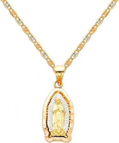 14k REAL Tone Gold Religious Mary Guadlupe Pendant with 1.5mm Diamond Cut Chain Necklace 22.0 Inches $63.08 Pendants