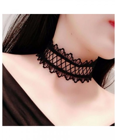 Gothic Black Velvet Lace Choker Necklaces Collar Choker Jewelry Adjustable for Women and Girls $6.50 Necklaces