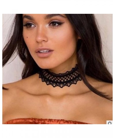 Gothic Black Velvet Lace Choker Necklaces Collar Choker Jewelry Adjustable for Women and Girls $6.50 Necklaces