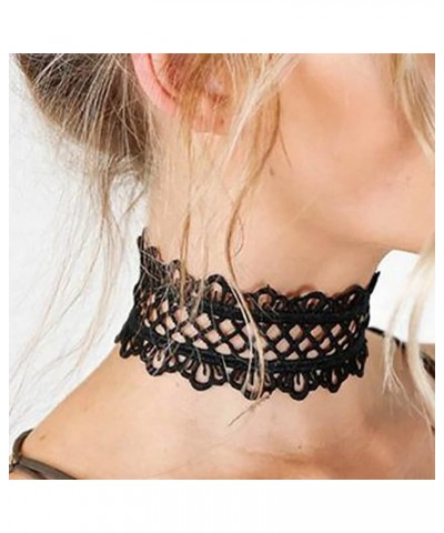 Gothic Black Velvet Lace Choker Necklaces Collar Choker Jewelry Adjustable for Women and Girls $6.50 Necklaces