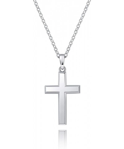 Cool Cross Pendant Necklace Classic High Polish Sterling Silver Shiny Cross Pendant Long Necklace for Men/Women A30mm*15mm(1....