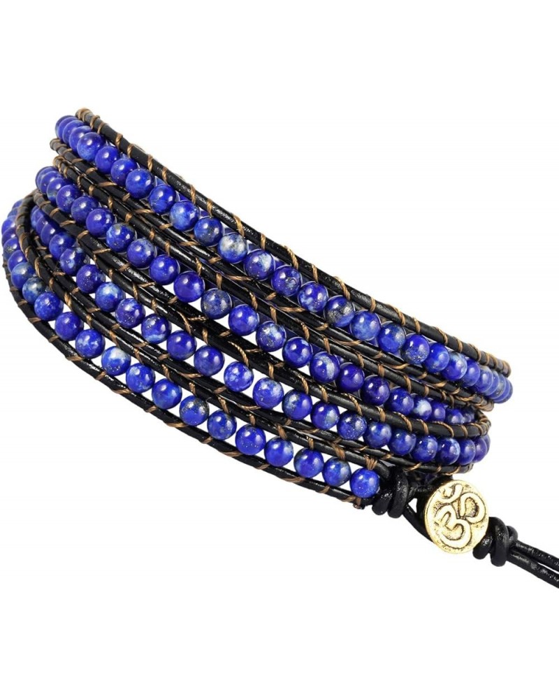 Wrap Bracelets Beads Bohemian Woven Leather Friendship Bracelet Healing Crystal Stone Jewelry lapis lazuli stone $10.25 Brace...