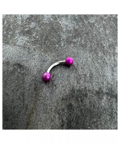 16G Steel Eyebrow Jewelry Cartilage Tragus Daith Conch Rook Colored Matte Eyebrow Ring 5/16” Purple $7.83 Body Jewelry