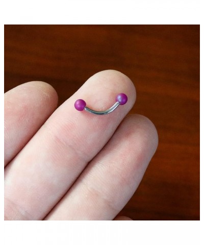 16G Steel Eyebrow Jewelry Cartilage Tragus Daith Conch Rook Colored Matte Eyebrow Ring 5/16” Purple $7.83 Body Jewelry