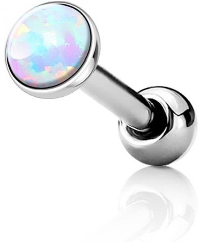 16g Surgical Steel Synthetic Opal Cartilage Stud Earring White 1pc (3mm) $12.87 Body Jewelry