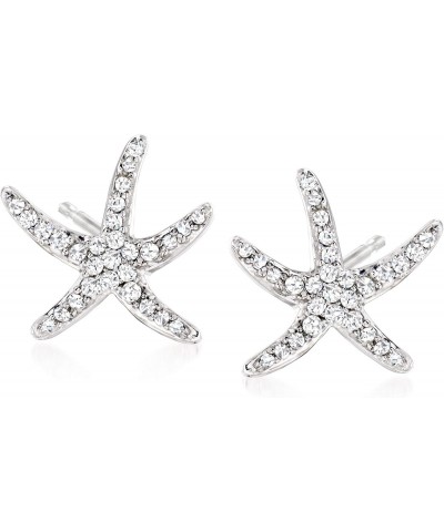 0.24 ct. t.w. Diamond Starfish Earrings in Sterling Silver $62.98 Earrings