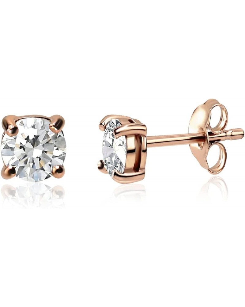 Sterling Silver 1/4-1/2 Carat Lab Grown Diamond 3mm Round Solitaire Stud Earrings Rose Gold 0.33 carats $88.32 Earrings