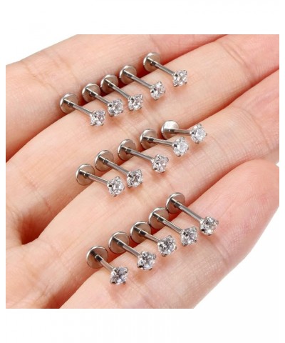 20G 18G Threadless Push in Nose Rings Studs Stainless Steel Nose Nostril Piercing Jewelry for Women Men Girl CZ Inlaid 1.5MM ...