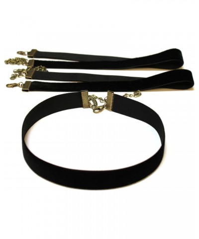 Black Velvet Choker Necklace 5/8" 16mm with Adjustable Length Set of 3 $10.79 Necklaces