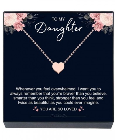 Christmas Presents and Gifts for Daughter Heart Necklace Jewelry Gift from Mom, Dad, "Braver, Stronger, Smarter, Loved" Quote...