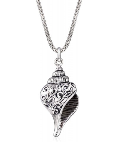 Sterling Silver Scrollwork Seashell Pendant Necklace. 18 inches $45.36 Necklaces