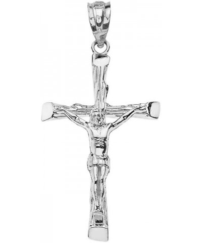 Sterling Silver Jesus on the Cross Crucifix Textured Pendant Small $20.05 Necklaces