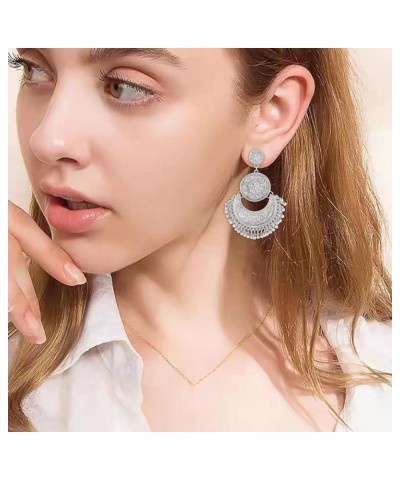 Boho Earrings for Women Bohemian Hoop Earrings Retro Hollow Dangle Earrings Fashion Statement Earrings I $5.39 Earrings