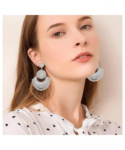 Boho Earrings for Women Bohemian Hoop Earrings Retro Hollow Dangle Earrings Fashion Statement Earrings I $5.39 Earrings